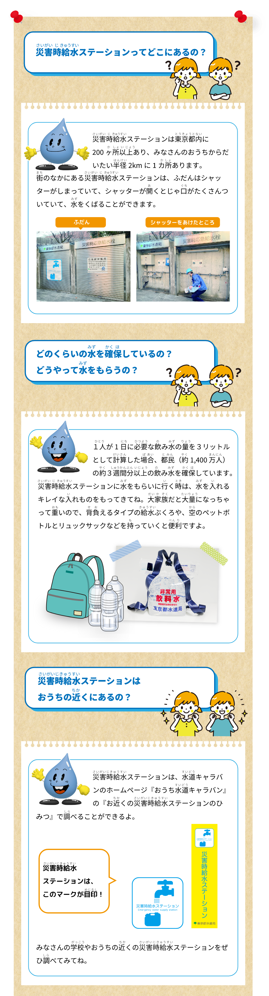 災害時給水ステーションってどこにあるの？