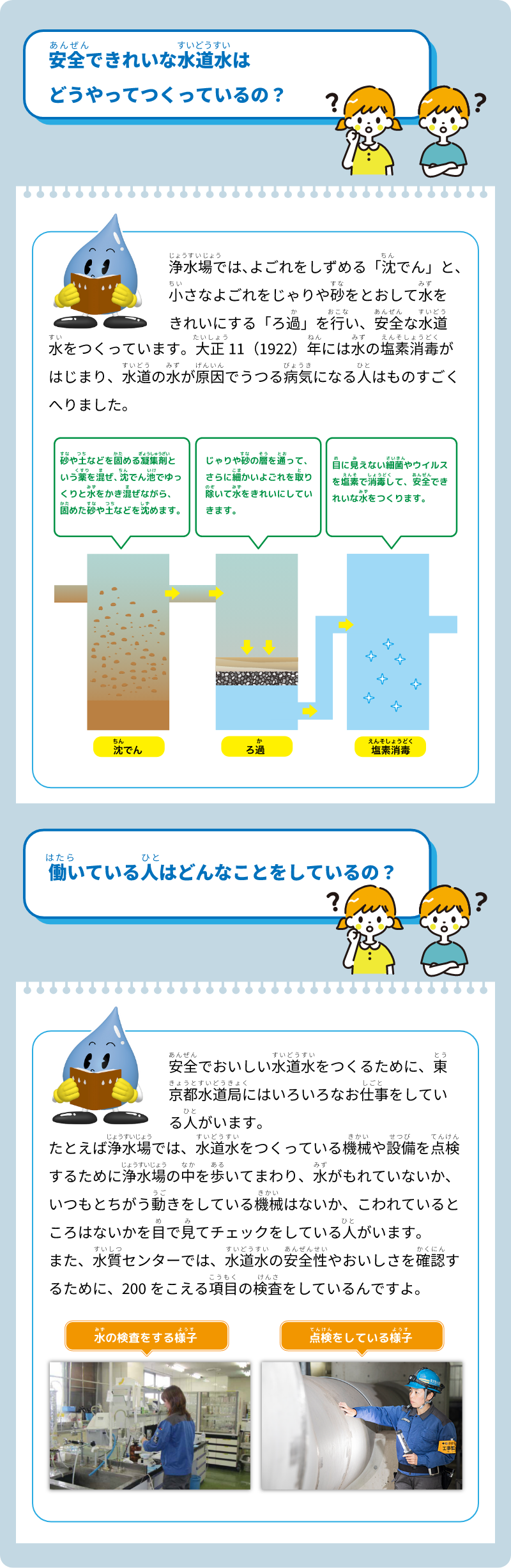 安全できれいな水道水はどうやってつくっているの？
